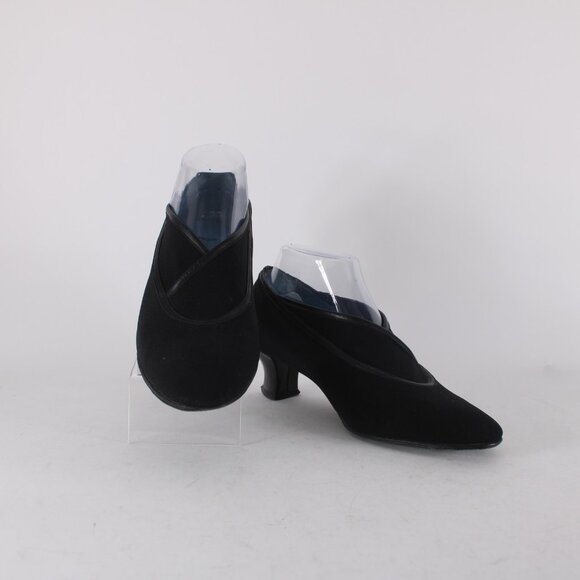 Thierry Rabotin Heels Remy Sz 38 Black Ankle Micro Fiber Leather 2" Heel - Picture 3 of 13